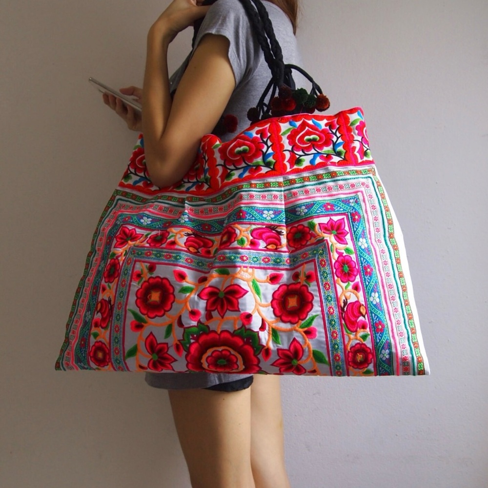 Embroidered tote bag